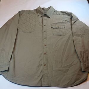 Eddie Bauer Shirt Mens Large Tall Hunting Shirt Pocket Green Vented Outdoor Long